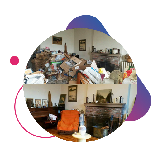 Before and After of a hoarder cleaning service 